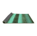 Sideview of Abstract Turquoise Contemporary Rug, con303turq