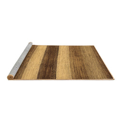 Sideview of Machine Washable Abstract Brown Contemporary Rug, wshcon303brn