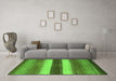 Machine Washable Abstract Green Contemporary Area Rugs in a Living Room,, wshcon303grn