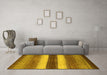 Machine Washable Abstract Yellow Contemporary Rug in a Living Room, wshcon303yw