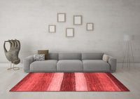 Machine Washable Abstract Red Contemporary Rug, wshcon303red