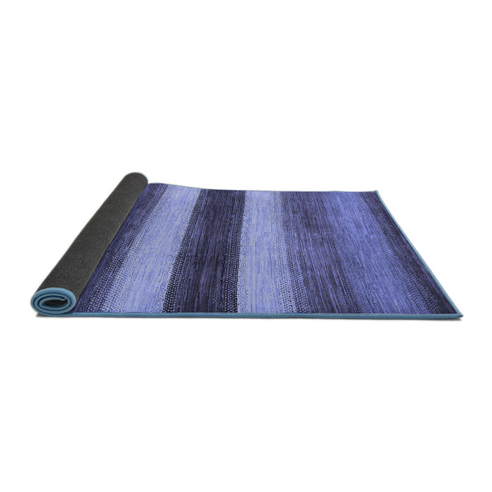 Sideview of Abstract Blue Contemporary Rug, con303blu