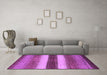 Machine Washable Abstract Purple Contemporary Area Rugs in a Living Room, wshcon303pur