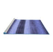 Sideview of Machine Washable Abstract Blue Contemporary Rug, wshcon303blu