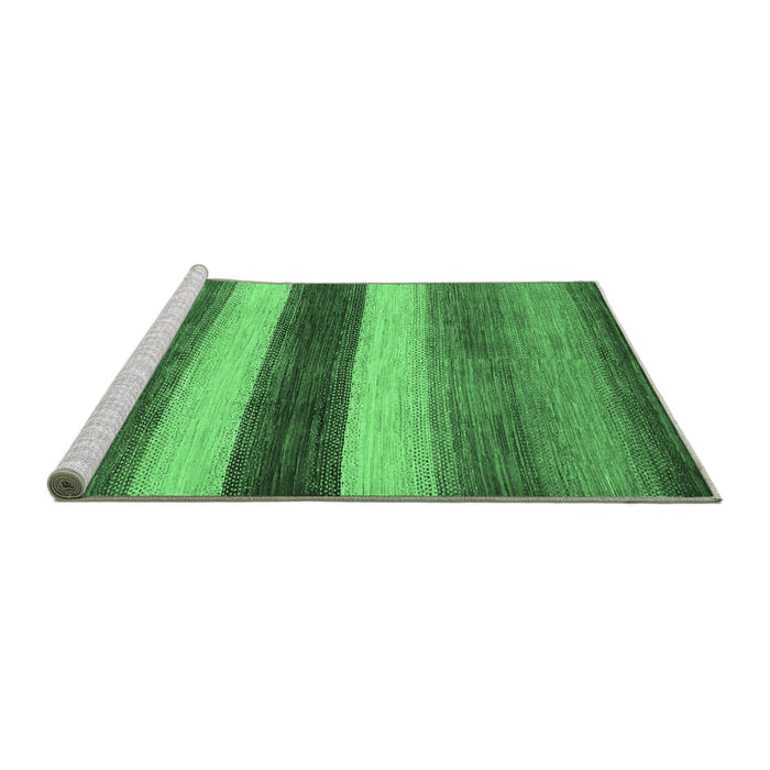 Sideview of Machine Washable Abstract Emerald Green Contemporary Area Rugs, wshcon303emgrn