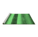 Sideview of Machine Washable Abstract Emerald Green Contemporary Area Rugs, wshcon303emgrn