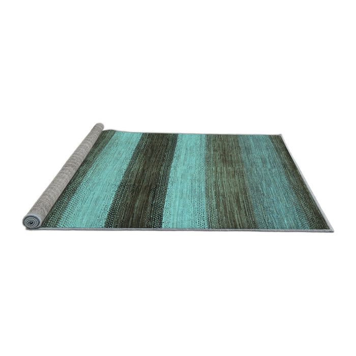 Sideview of Machine Washable Abstract Light Blue Contemporary Rug, wshcon303lblu
