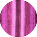 Round Abstract Pink Contemporary Rug, con303pnk