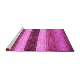 Sideview of Machine Washable Abstract Pink Contemporary Rug, wshcon303pnk