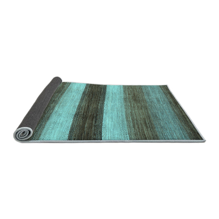 Sideview of Abstract Light Blue Contemporary Rug, con303lblu