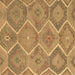 Square Southwestern Brown Country Rug, con3040brn