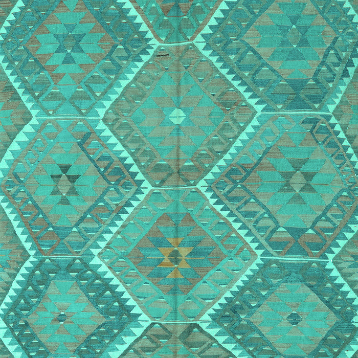 Machine Washable Southwestern Turquoise Country Area Rugs, wshcon3040turq