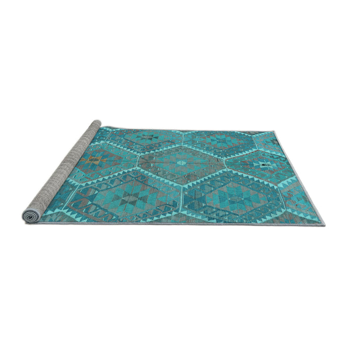 Sideview of Machine Washable Southwestern Light Blue Country Rug, wshcon3040lblu