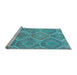 Sideview of Machine Washable Southwestern Light Blue Country Rug, wshcon3040lblu