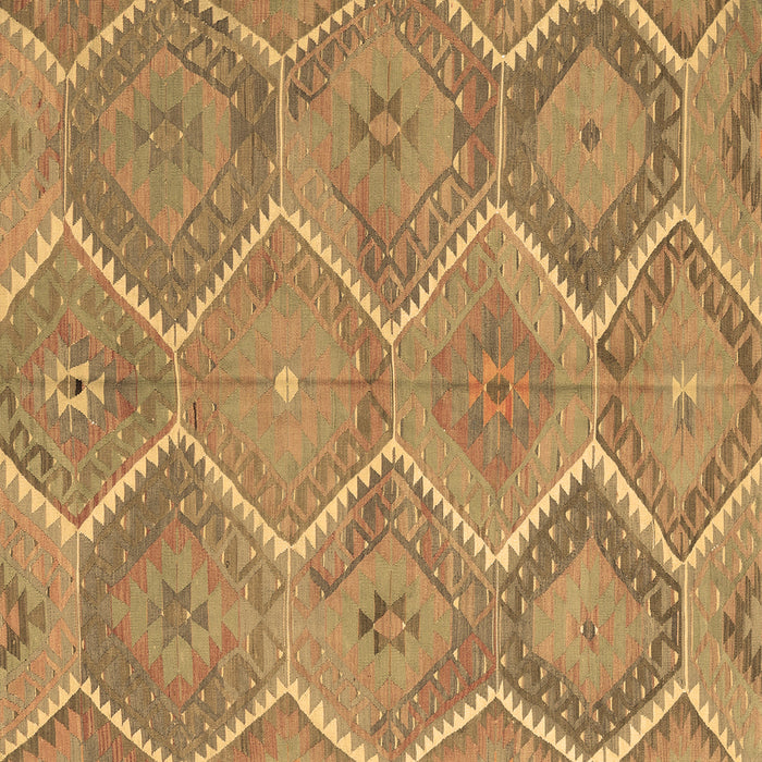 Square Machine Washable Southwestern Brown Country Rug, wshcon3040brn