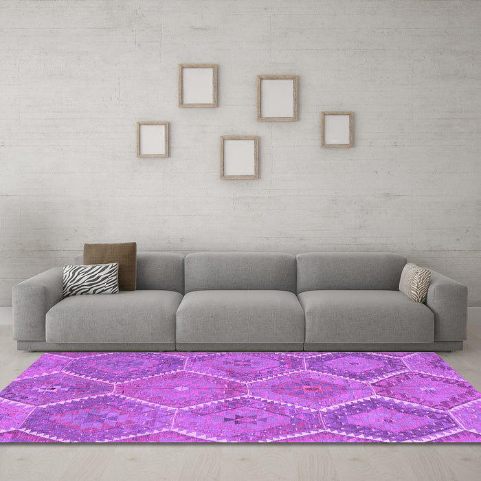 Machine Washable Southwestern Purple Country Area Rugs in a Living Room, wshcon3040pur