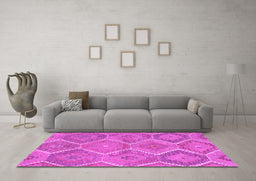 Machine Washable Southwestern Pink Country Rug in a Living Room, wshcon3040pnk