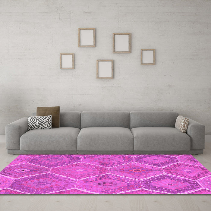 Machine Washable Southwestern Pink Country Rug in a Living Room, wshcon3040pnk