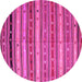 Round Southwestern Pink Country Rug, con3041pnk