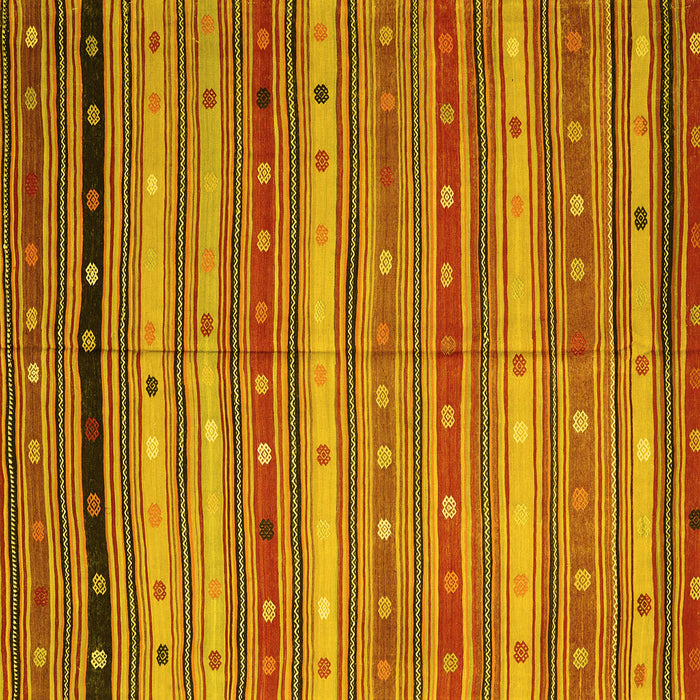 Square Machine Washable Southwestern Yellow Country Rug, wshcon3041yw