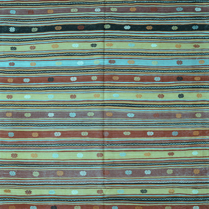 Square Southwestern Light Blue Country Rug, con3041lblu