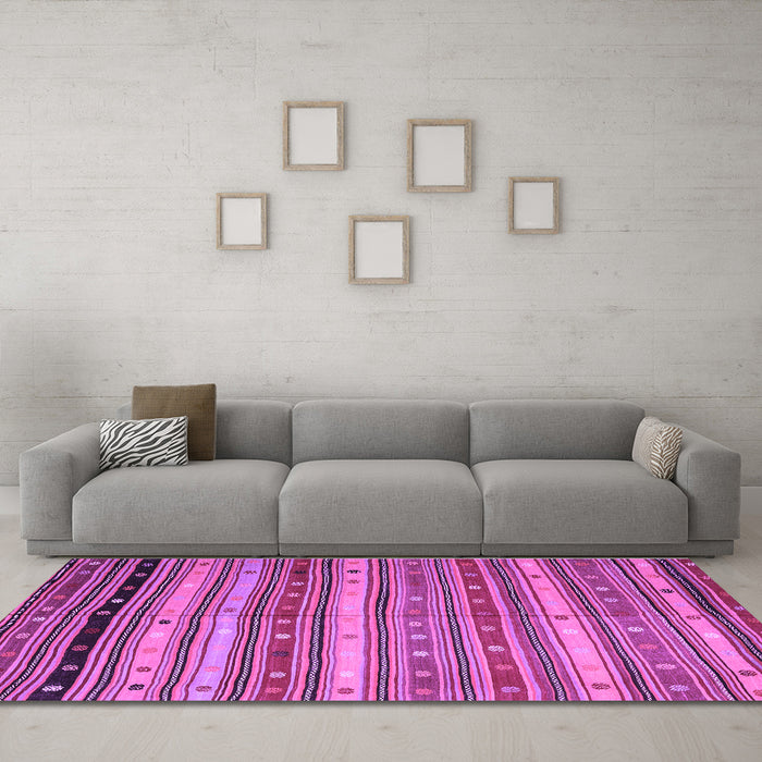 Machine Washable Southwestern Purple Country Area Rugs in a Living Room, wshcon3041pur