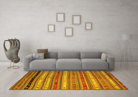 Machine Washable Southwestern Yellow Country Rug, wshcon3041yw