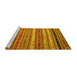 Sideview of Machine Washable Southwestern Yellow Country Rug, wshcon3041yw