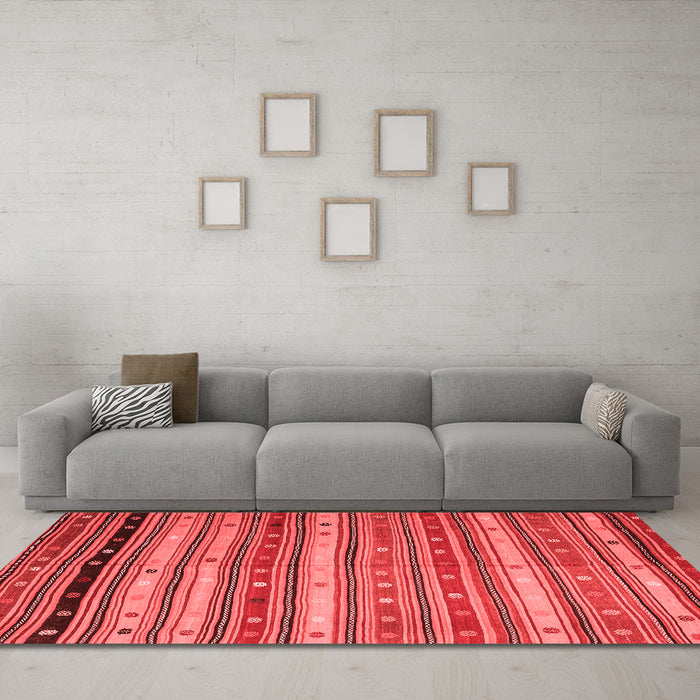 Country Red Washable Rugs