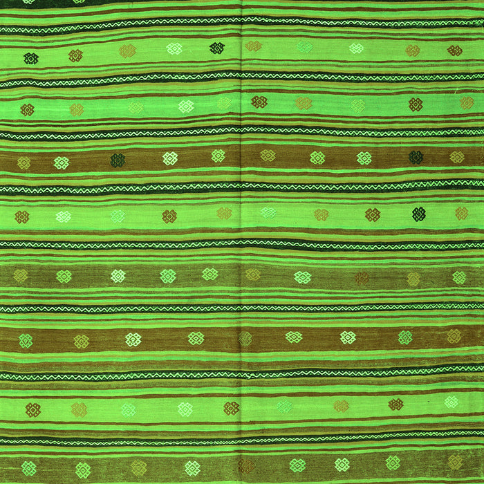 Serging Thickness of Machine Washable Southwestern Green Country Area Rugs, wshcon3041grn