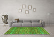 Machine Washable Oriental Green Traditional Area Rugs in a Living Room,, wshcon3042grn