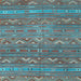 Square Machine Washable Oriental Light Blue Traditional Rug, wshcon3042lblu