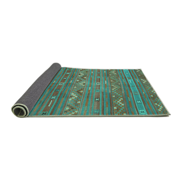 Sideview of Oriental Turquoise Traditional Rug, con3042turq