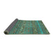 Sideview of Oriental Turquoise Traditional Rug, con3042turq