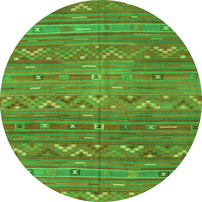 Square Oriental Green Traditional Rug, con3042grn
