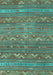 Machine Washable Oriental Turquoise Traditional Area Rugs, wshcon3042turq