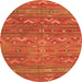 Machine Washable Oriental Orange Traditional Area Rugs, wshcon3042org