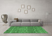 Machine Washable Oriental Emerald Green Traditional Area Rugs in a Living Room,, wshcon3042emgrn
