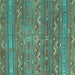 Square Oriental Turquoise Traditional Rug, con3042turq