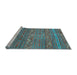 Sideview of Machine Washable Oriental Light Blue Traditional Rug, wshcon3042lblu