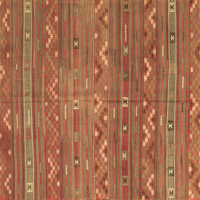 Square Machine Washable Oriental Brown Traditional Rug, wshcon3042brn