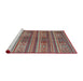 Serging Thickness of Machine Washable Contemporary Fire Brick Red Rug, wshcon3043