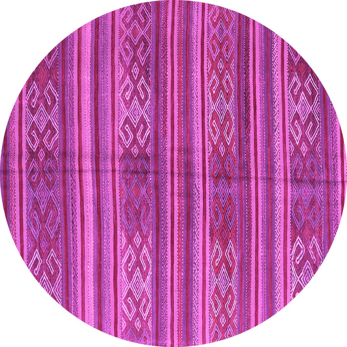 Round Machine Washable Southwestern Pink Country Rug, wshcon3043pnk