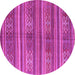 Round Southwestern Pink Country Rug, con3043pnk