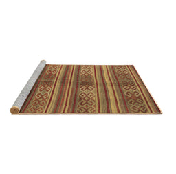 Sideview of Machine Washable Southwestern Brown Country Rug, wshcon3043brn