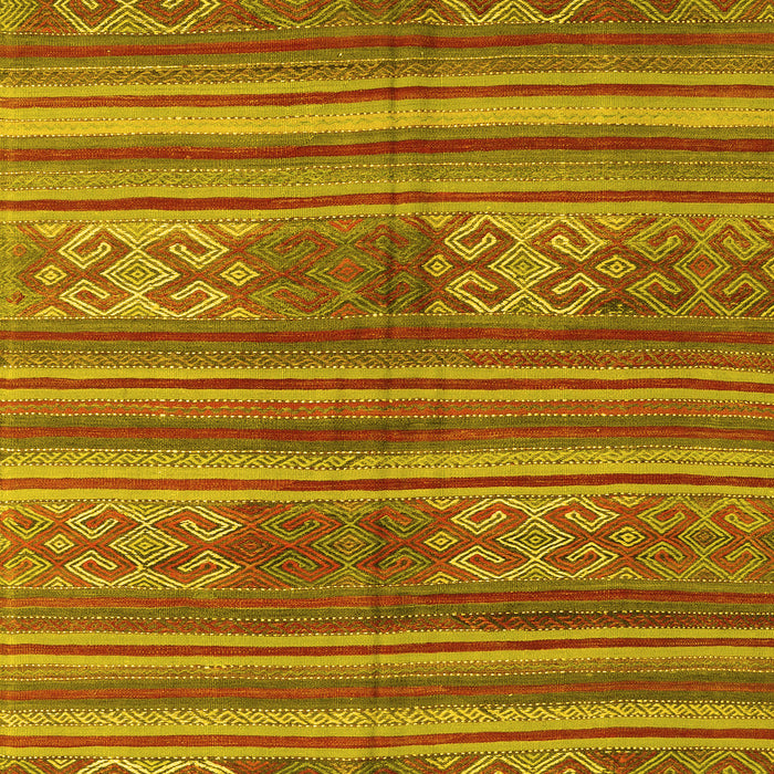 Machine Washable Southwestern Yellow Country Rug, wshcon3043yw