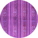 Round Southwestern Purple Country Rug, con3043pur