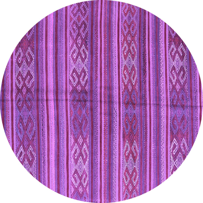 Round Machine Washable Southwestern Purple Country Area Rugs, wshcon3043pur