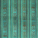 Square Southwestern Turquoise Country Rug, con3043turq