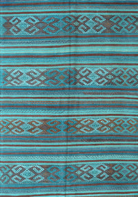 Southwestern Light Blue Country Rug, con3043lblu